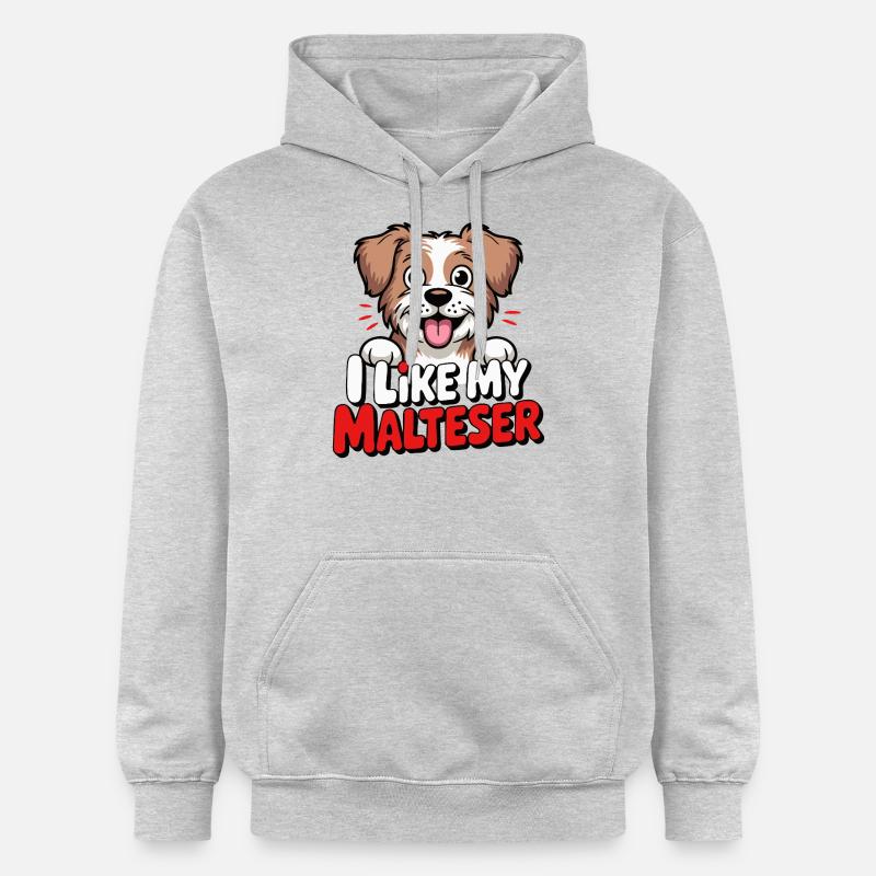 J’aime mon Malteser Hundeliebe - Sweat à capuche Softstyle® Gildan Unisexe - gris clair chiné