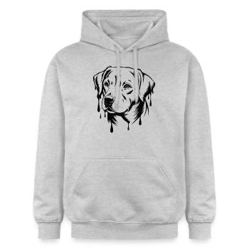 EIN HUND - Gildan Unisex Softstyle® Midweight Hoodie - Hellgrau meliert - Vorne - Liana (172cm) & Jaron (178cm)
