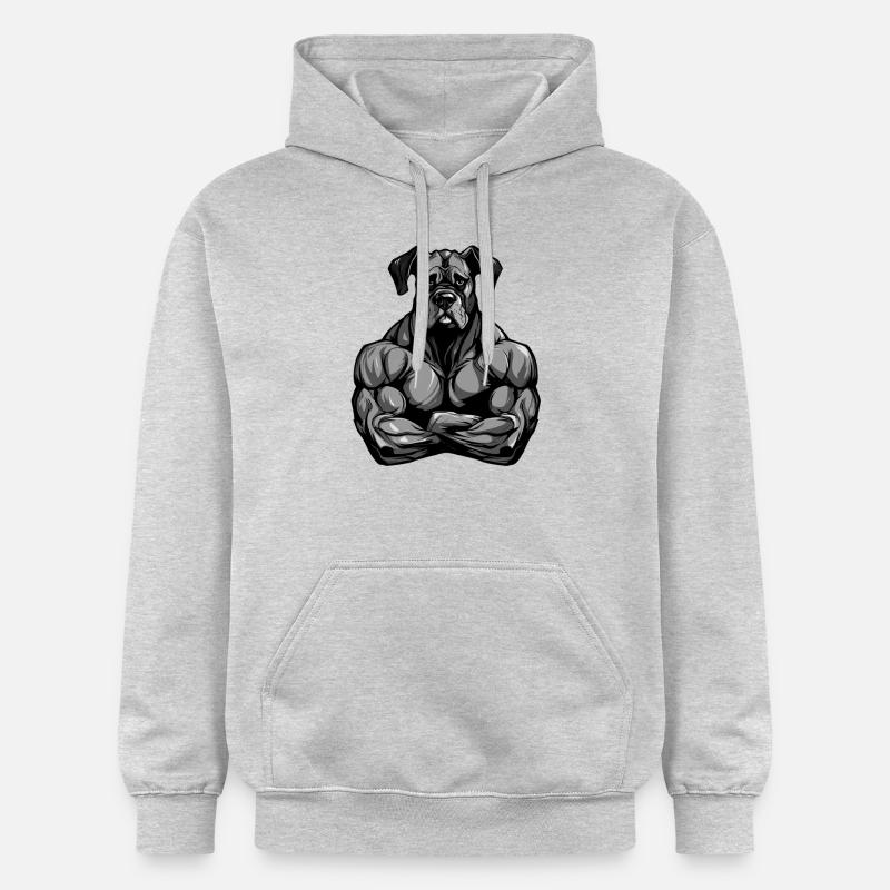 Muscles du chien - Sweat à capuche Softstyle® Gildan Unisexe - gris clair chiné