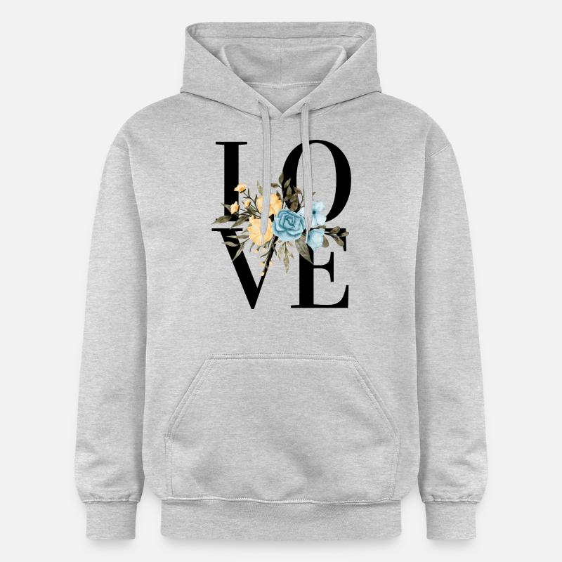 Fleurs d’amour - Sweat à capuche Softstyle® Gildan Unisexe - gris clair chiné