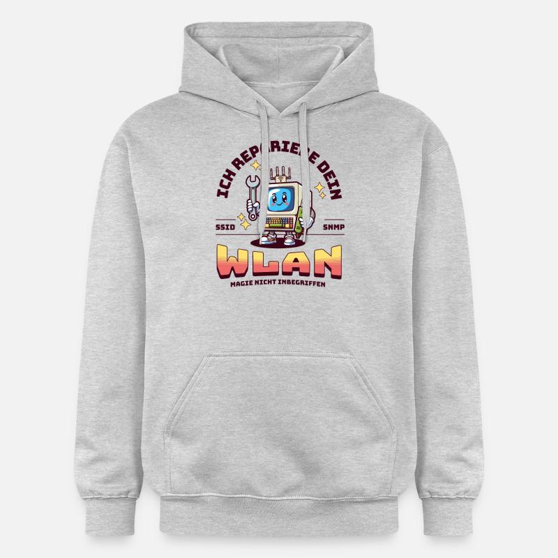 Je répare votre Wi-Fi - Sweat à capuche Softstyle® Gildan Unisexe - gris clair chiné