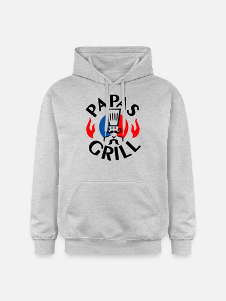 Papas Grill - 3farb - Gildan Unisex Softstyle® Midweight Hoodie - Hellgrau meliert