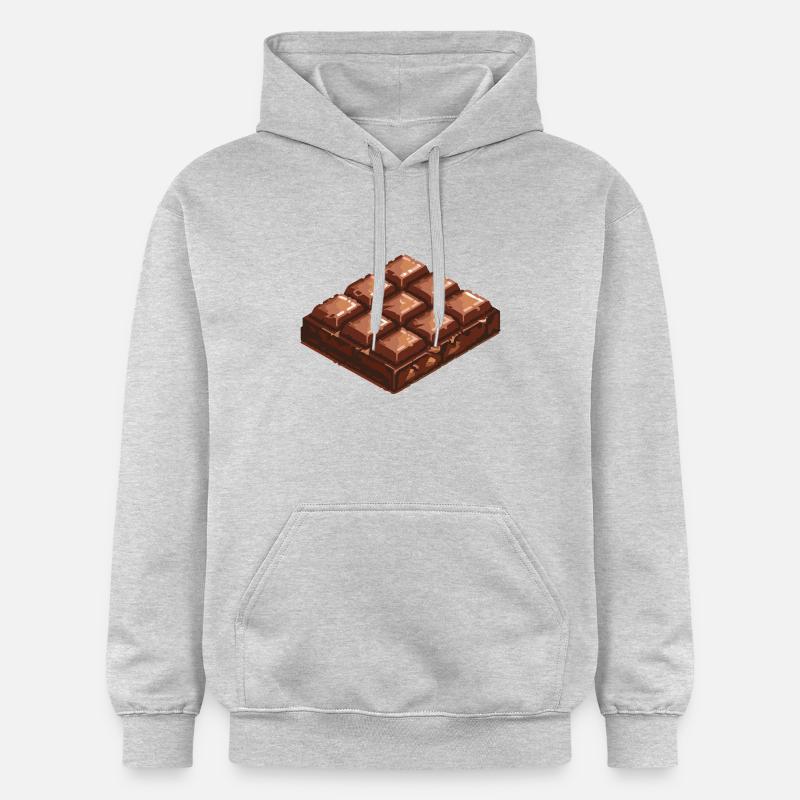 Icône pixel chocolat - Sweat à capuche Softstyle® Gildan Unisexe - gris clair chiné