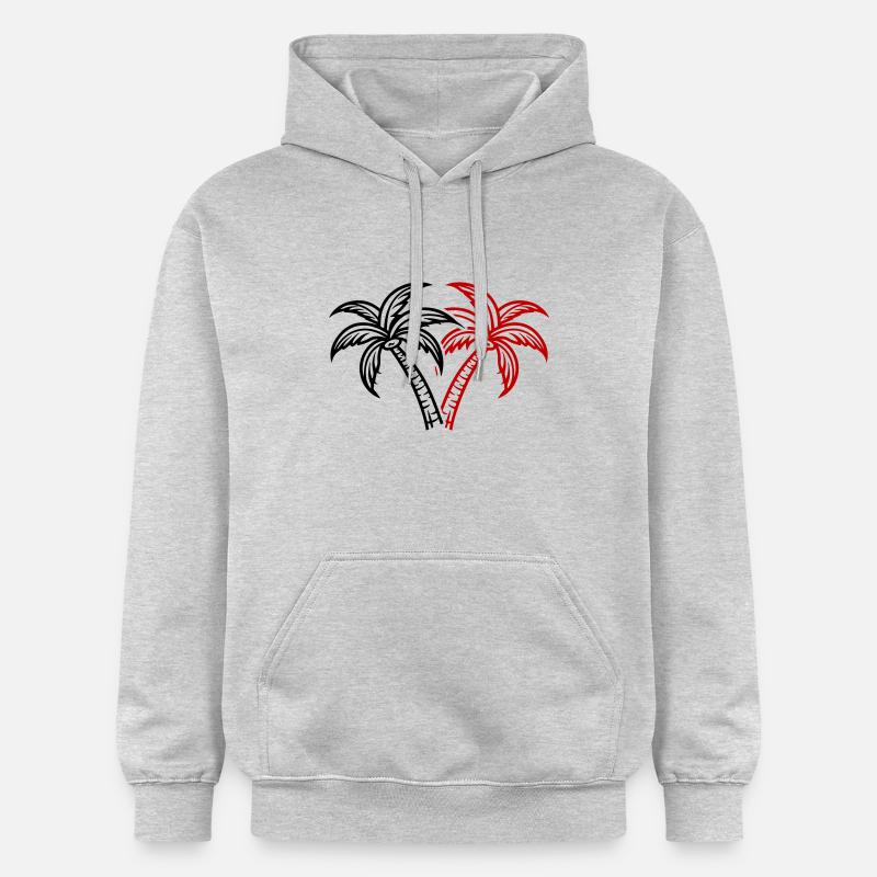 Palm Tree Island Icône Été - Sweat à capuche Softstyle® Gildan Unisexe - gris clair chiné