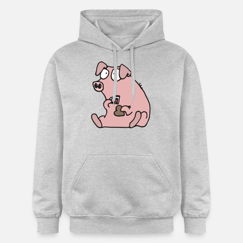 Julgris äter pepparkaka - Sweat à capuche Softstyle® Gildan Unisexe - gris clair chiné