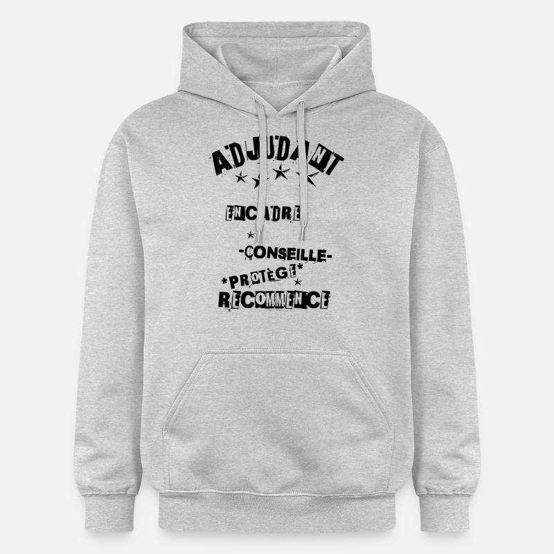 Adjudant : Guide et Protège !N - Sweat à capuche Softstyle® Gildan Unisexe - gris clair chiné