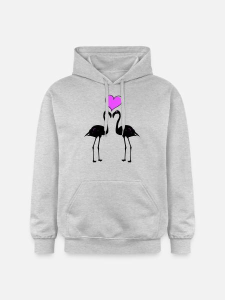 Flamingo Liebe Paar - Gildan Unisex Softstyle® Midweight Hoodie - Hellgrau meliert
