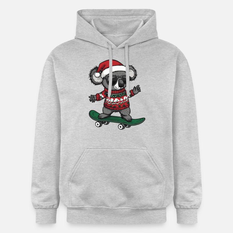 Koala Noël drôle - Sweat à capuche Softstyle® Gildan Unisexe - gris clair chiné