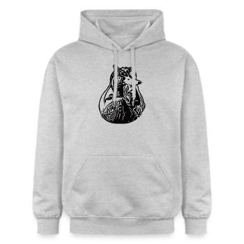 Vintage Ente - knuddeliger Erpel knuffiger Vogel - Gildan Unisex Softstyle® Midweight Hoodie - Hellgrau meliert - Vorne - Liana (172cm) & Jaron (178cm)