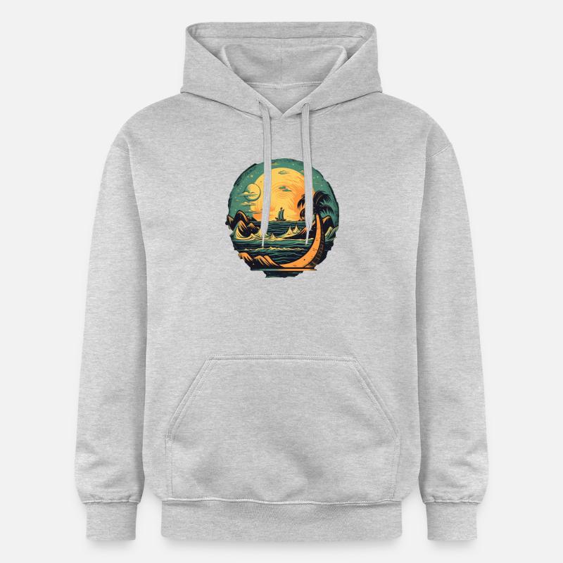 Plage - Sweat à capuche Softstyle® Gildan Unisexe - gris clair chiné