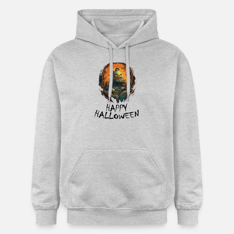 Halloween - Joyeux Halloween - Sweat à capuche Softstyle® Gildan Unisexe - gris clair chiné