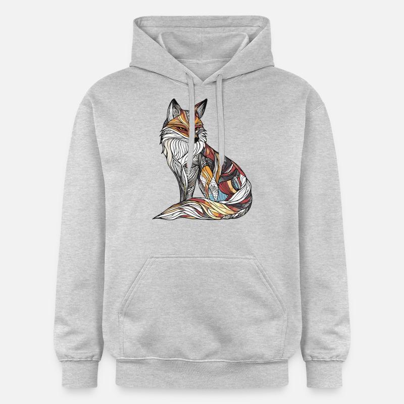 Renard - Sweat à capuche Softstyle® Gildan Unisexe - gris clair chiné