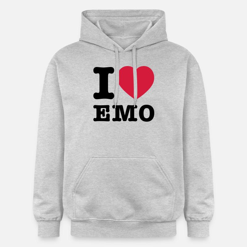 J'aime Emo 2 - Sweat à capuche Softstyle® Gildan Unisexe - gris clair chiné
