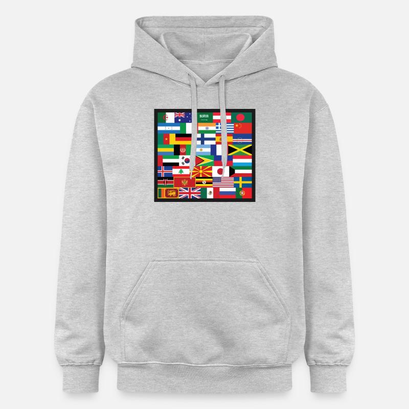 Drapeaux du Monde - Sweat à capuche Softstyle® Gildan Unisexe - gris clair chiné