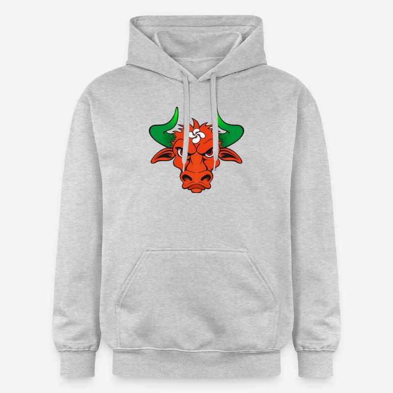 taureau basque - Sweat à capuche Softstyle® Gildan Unisexe - gris clair chiné