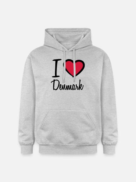 I Love Denmark Danmark Logo - Gildan Unisex Softstyle® Midweight Hoodie - light heather grey