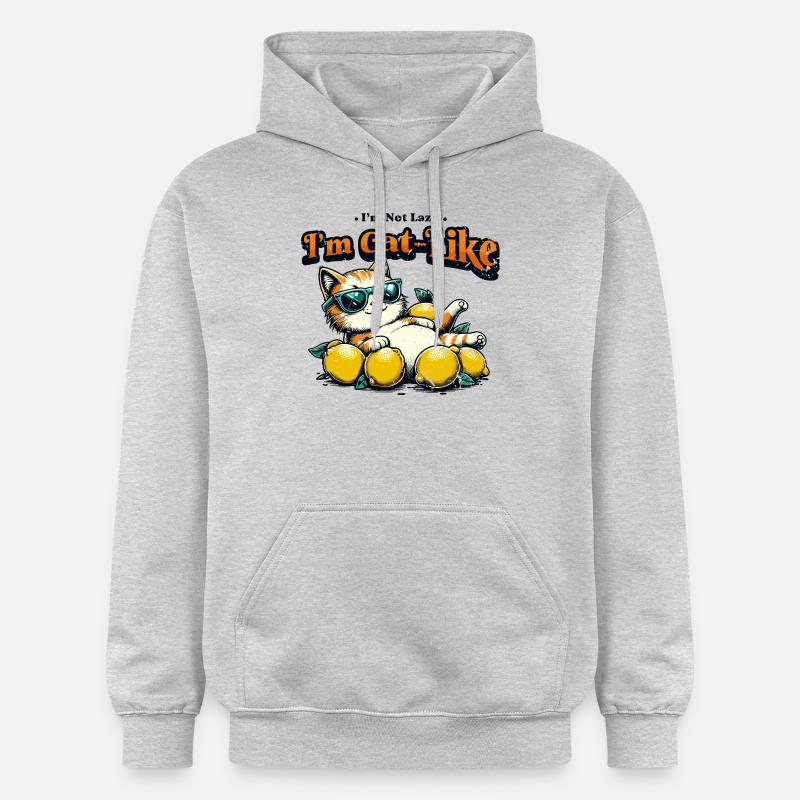 Je suis comme un chat - Sweat à capuche Softstyle® Gildan Unisexe - gris clair chiné