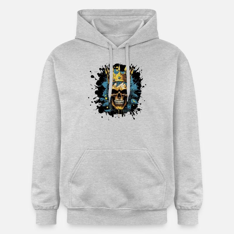 Couronne Roi Squelette - Sweat à capuche Softstyle® Gildan Unisexe - gris clair chiné