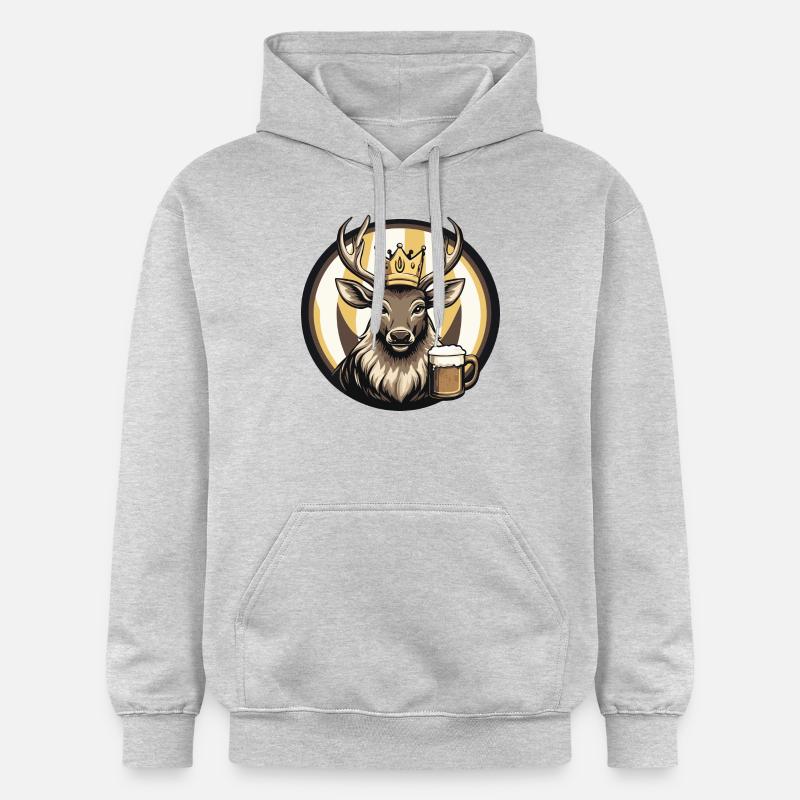 Hirsch Bier Comic - Gildan Unisex Softstyle® Midweight Hoodie - Hellgrau meliert