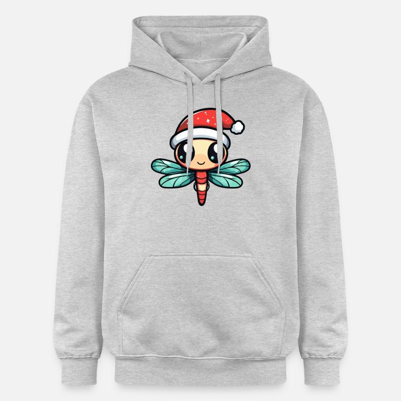 Libellule Noël mignon - Sweat à capuche Softstyle® Gildan Unisexe - gris clair chiné