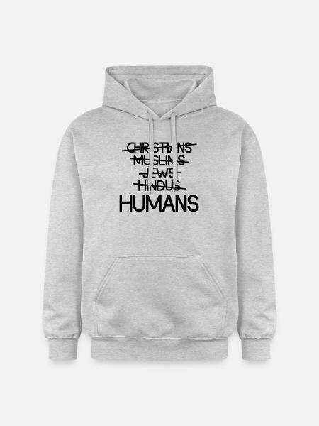 Humans Over Religion - Message - Gildan Unisex Softstyle® Midweight Hoodie - light heather grey