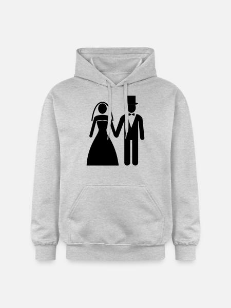 Icon Brautpaar - Gildan Unisex Softstyle® Midweight Hoodie - Hellgrau meliert