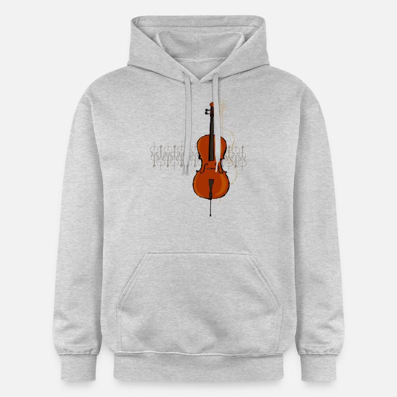 Violoncelle Design 2 noir - Sweat à capuche Softstyle® Gildan Unisexe - gris clair chiné