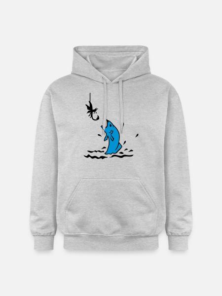 Fliegenfischen / fly fishing (2c) - Gildan Unisex Softstyle® Midweight Hoodie - light heather grey