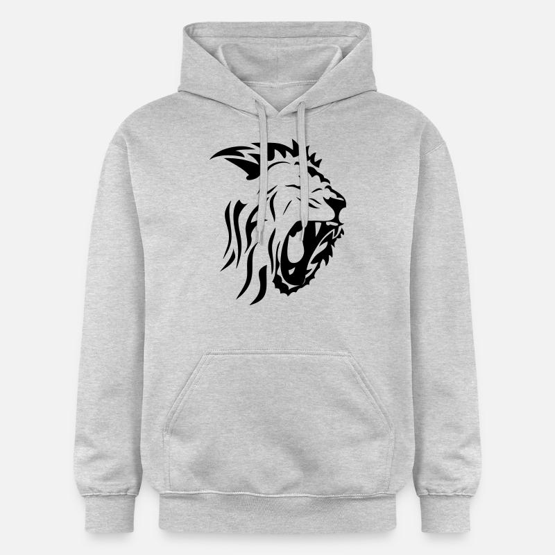 tribal lion gueule rugit3 - Sweat à capuche Softstyle® Gildan Unisexe - gris clair chiné