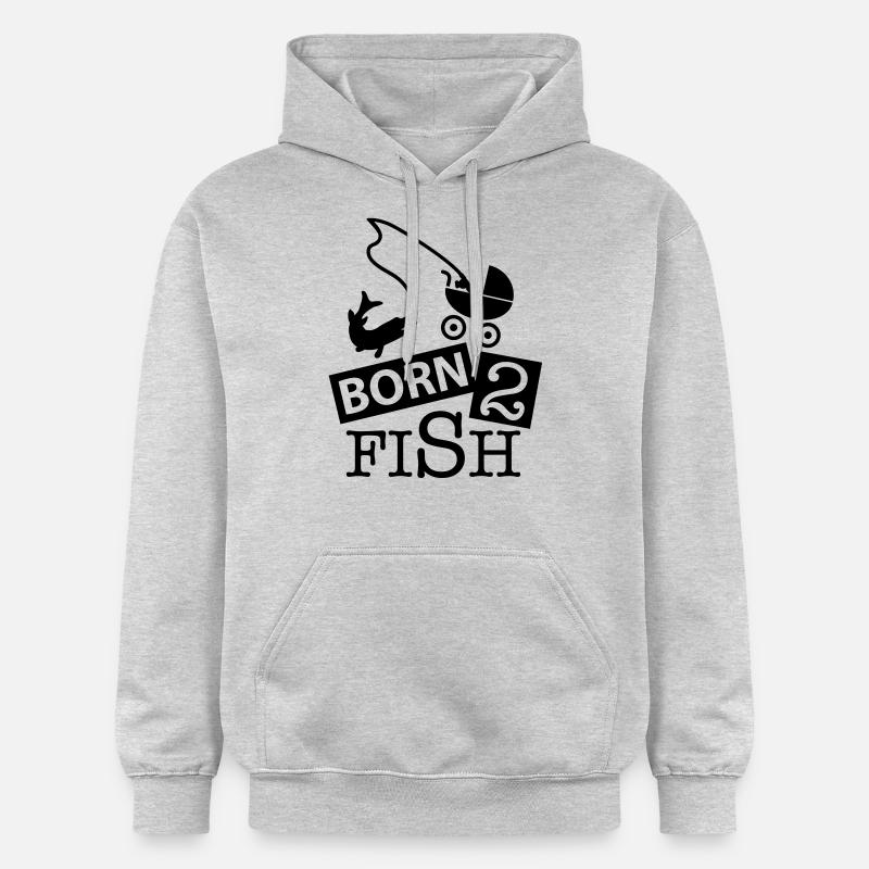 born_2_fish_co1 - Sweat à capuche Softstyle® Gildan Unisexe - gris clair chiné
