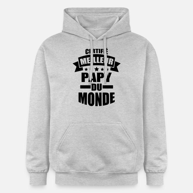 certifié meilleur papy du monde - Sweat à capuche Softstyle® Gildan Unisexe - gris clair chiné