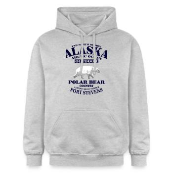 Alaska - Polar Bear - Gildan Unisex Softstyle® Midweight Hoodie - Hellgrau meliert - Vorne - Liana (172cm) & Jaron (178cm)