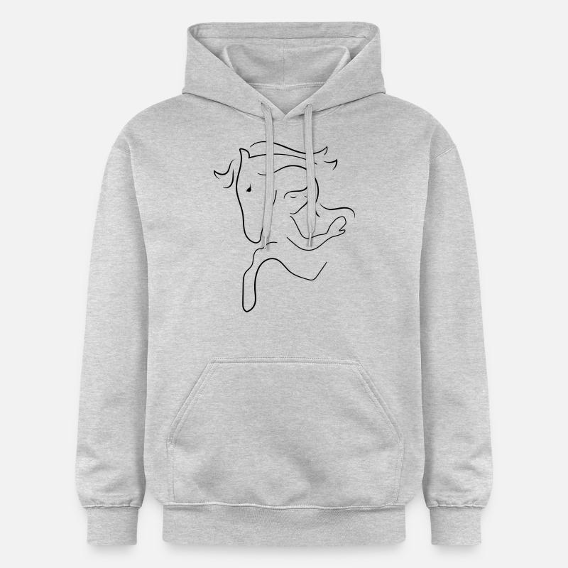 Cheval - Sweat à capuche Softstyle® Gildan Unisexe - gris clair chiné