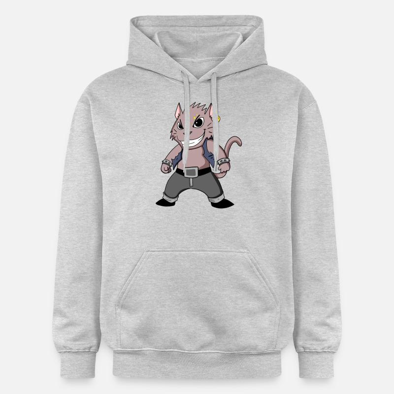 Chat cool - Sweat à capuche Softstyle® Gildan Unisexe - gris clair chiné