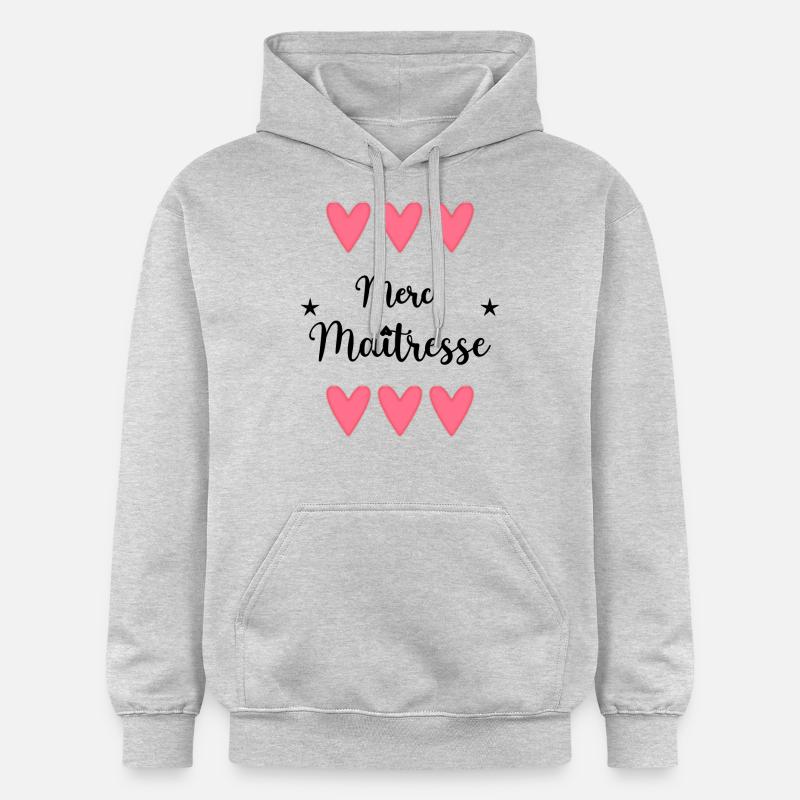 MAÎTRESSE. MERCI. MERCI MAÎTRESSE. ECOLE - Sweat à capuche Softstyle® Gildan Unisexe - gris clair chiné