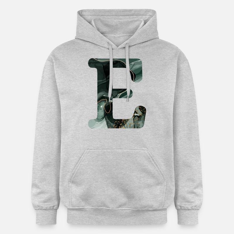 Lettre e marbré vert - Sweat à capuche Softstyle® Gildan Unisexe - gris clair chiné
