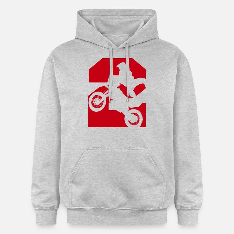 Moto 2 motard - Sweat à capuche Softstyle® Gildan Unisexe - gris clair chiné