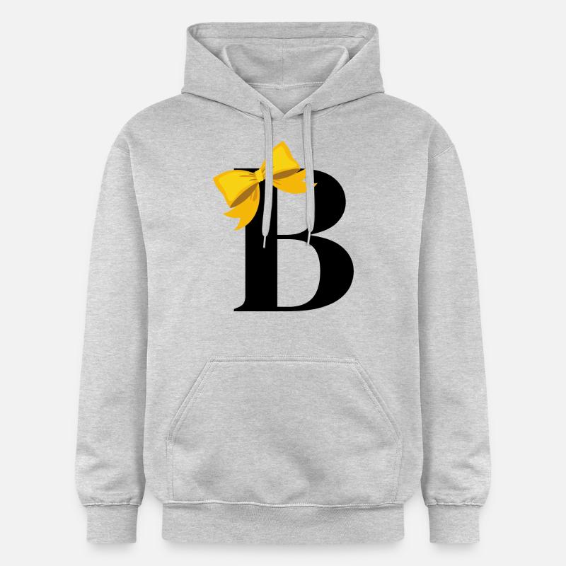 Lettre b nœud jaune - Sweat à capuche Softstyle® Gildan Unisexe - gris clair chiné