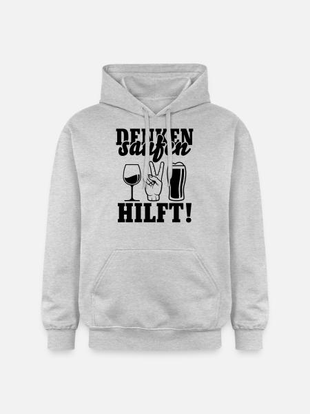 Drinking helps - Gildan Unisex Softstyle® Midweight Hoodie - light heather grey