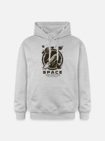 Aventure d’exploration spatiale - Sweat à capuche Softstyle® Gildan Unisexe - gris clair chiné