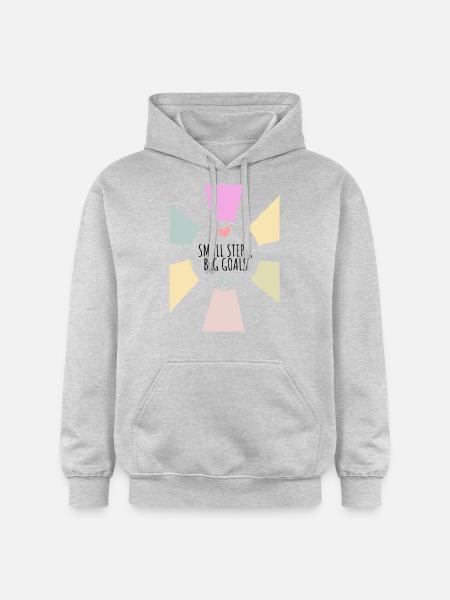 Petits pas, grands objectifs - Sweat à capuche Softstyle® Gildan Unisexe - gris clair chiné