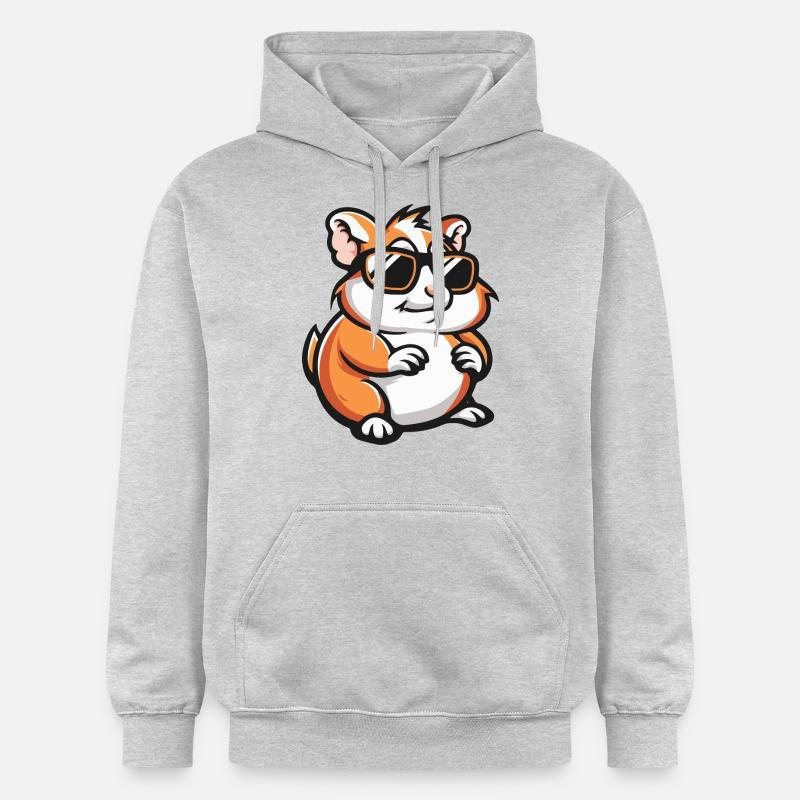 Hamster Bande Dessinée Cool - Sweat à capuche Softstyle® Gildan Unisexe - gris clair chiné