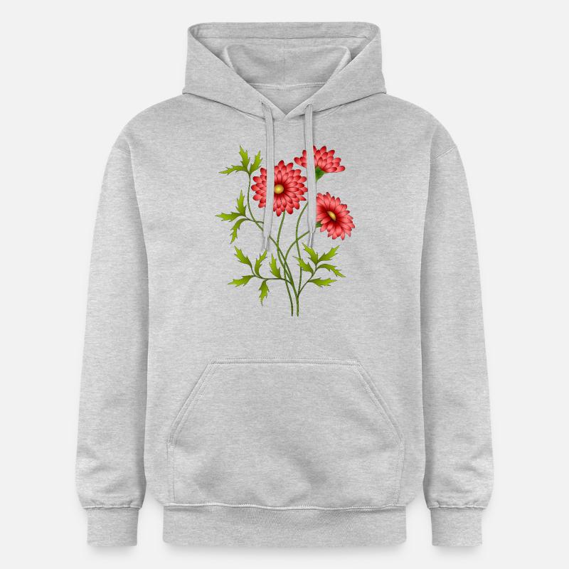 Fleur - Sweat à capuche Softstyle® Gildan Unisexe - gris clair chiné
