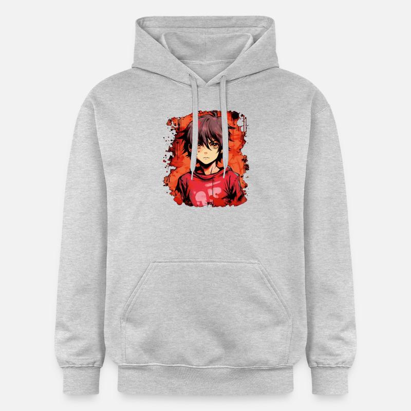 Garçon d’anime - Sweat à capuche Softstyle® Gildan Unisexe - gris clair chiné