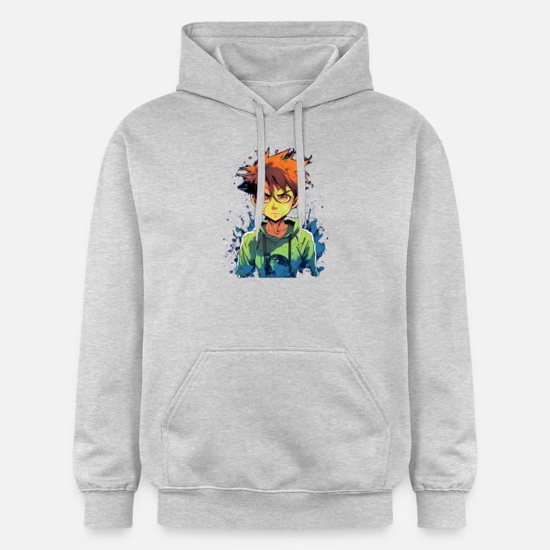 Garçon d’anime - Sweat à capuche Softstyle® Gildan Unisexe - gris clair chiné