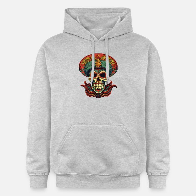 Crâne de Cinco de Mayo - Sweat à capuche Softstyle® Gildan Unisexe - gris clair chiné