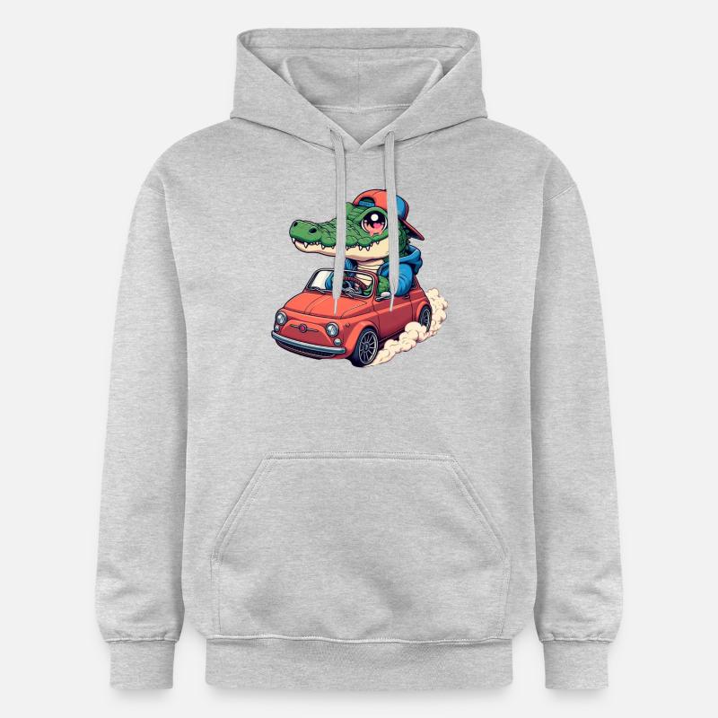 Crocodile voiture - Sweat à capuche Softstyle® Gildan Unisexe - gris clair chiné