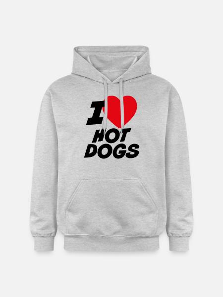 J’adore les hot-dogs - Sweat à capuche Softstyle® Gildan Unisexe - gris clair chiné