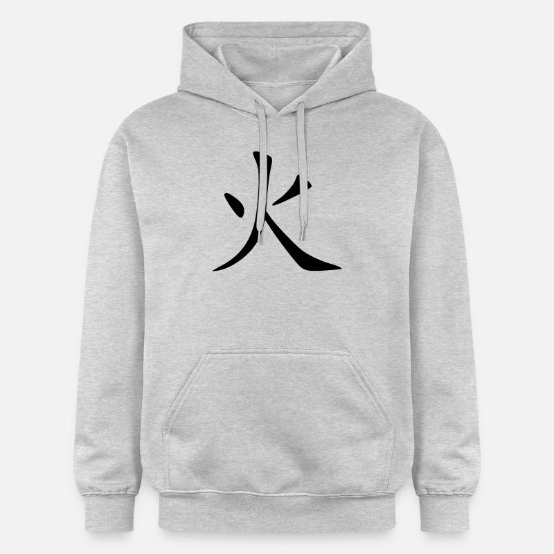 Feu - Sweat à capuche Softstyle® Gildan Unisexe - gris clair chiné