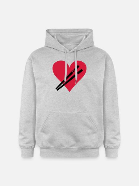 Love Stäbchen - Sushi - Gildan Unisex Softstyle® Midweight Hoodie - Hellgrau meliert